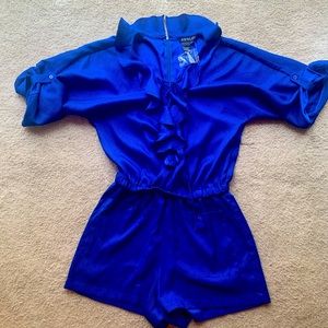 Venus Blue Ruffle Front Skort Romper 12
